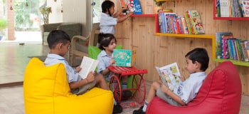  kid's in school library - DLF Foundation’s flagship education programme 'DLF CARES